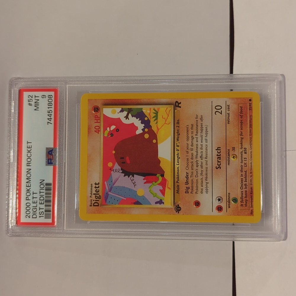 2000 Pokemon Rocket Diglett 1st Edition Graded Slab
